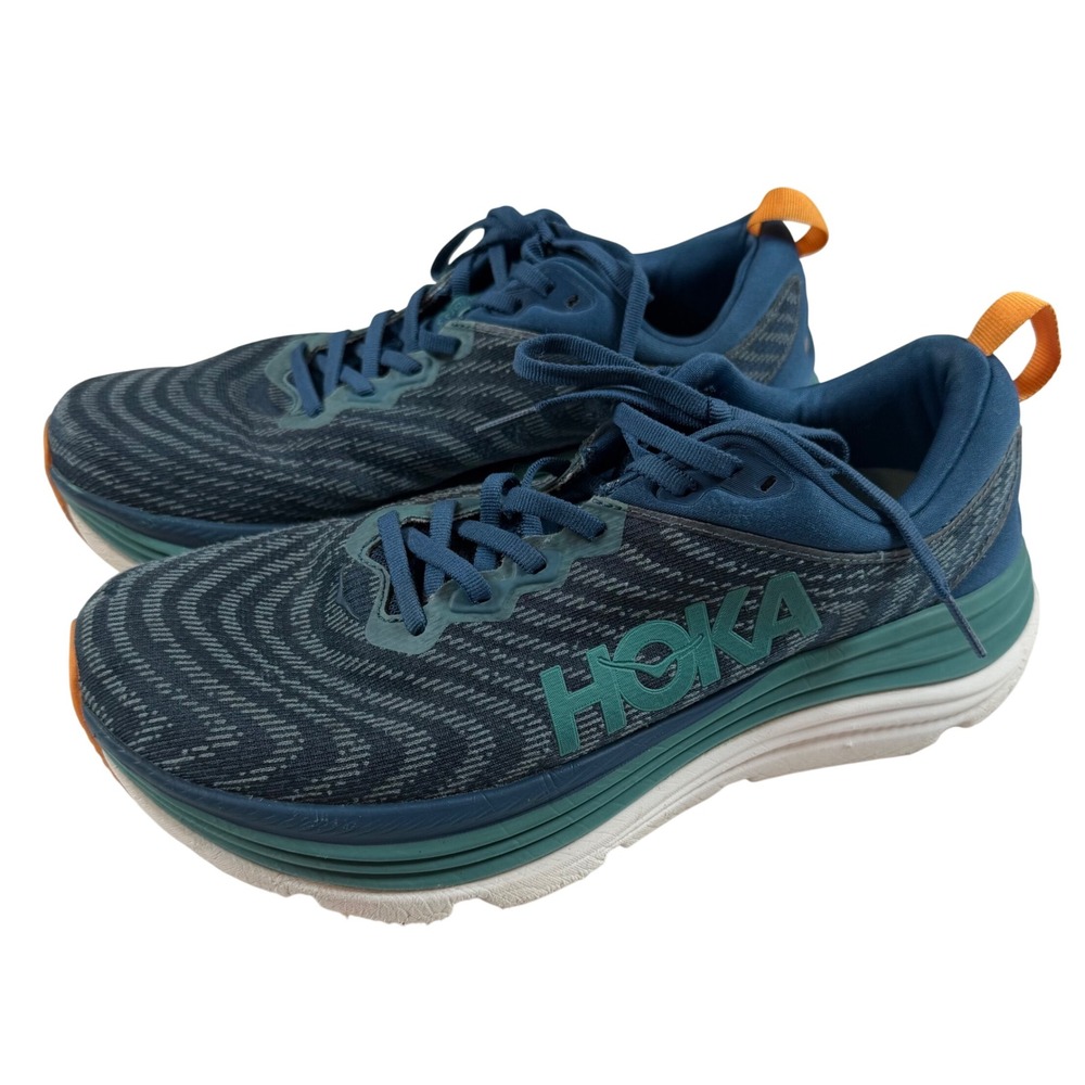 Hoka One One Gaviota 5 Mens Running Shoes Blue Teal Orange 1113520 Sz 10.5 D